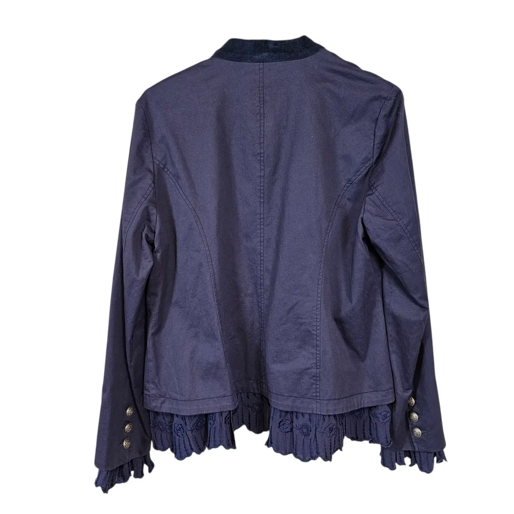Sundance Caroline Ruffle Military Floral Ruffle Velvet Blazor Pirate Renaissance